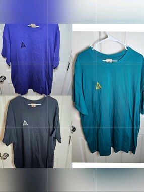 Nike ACG Small Logo Casual Short Sleeve Green Black Purple Men's Size XXL